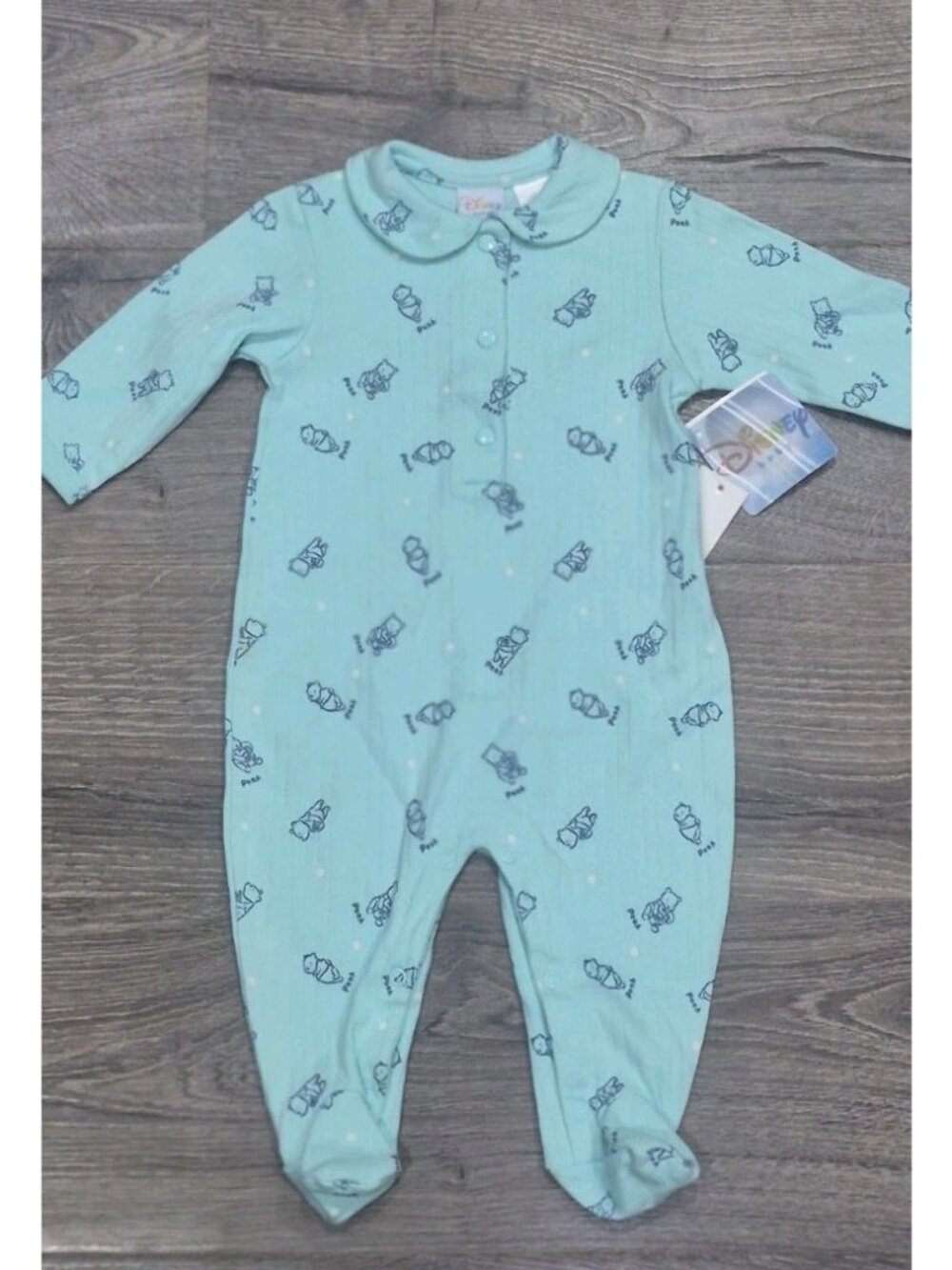 Vintage NOS Disney Winnie The Pooh Sleeper 3-6 months Footed  Sleeper